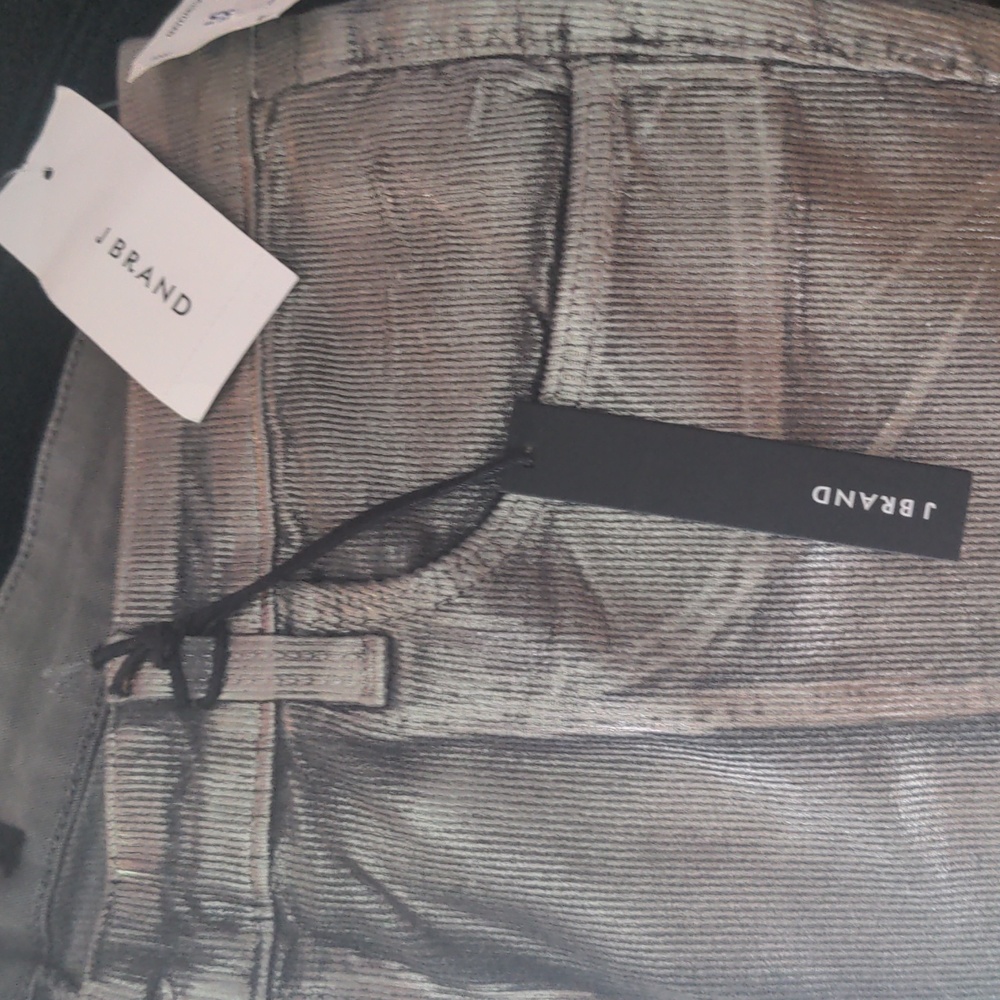 J Brand 32 Ruby Cigarette Silver Foil Jeans